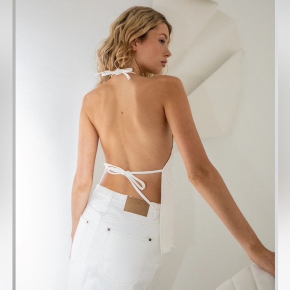 One Mile Harley Denim Skirt and Halter Top - Picture 3 of 10